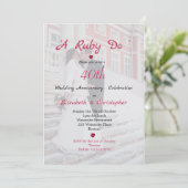 Invitation 40e anniversaire du Mariage Elégante photo A Ruby  (Debout devant)