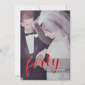 Invitation 40e anniversaire du Mariage et photo - rouge rubis (Devant)