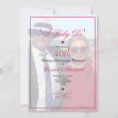 Invitation 40e anniversaire du Mariage Photo Elegant A Ruby D (Devant)