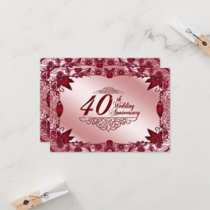 Invitation 40e anniversaire du Mariage RSVP