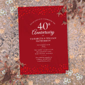 Invitation 40e anniversaire du Mariage Ruby Love Hearts Confe