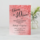 Invitation 40e anniversaire du Mariage Ruby Red (Debout devant)