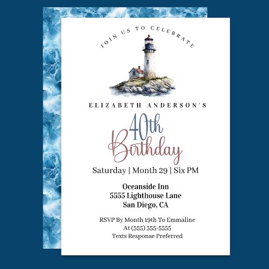 Invitation 40e anniversaire du phare