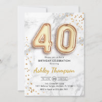 40e anniversaire - Effet de marbre des ballons d'o