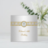 Invitation 40e anniversaire Elégant bijou Diamant Or Blanc (Debout devant)