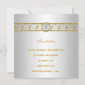 Invitation 40e anniversaire Elégant bijou Diamant Or Blanc (Dos)