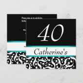 Invitation 40e anniversaire élégant célébration pour tout âge (Devant / Derrière)