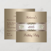 Invitation 40e anniversaire Elegant Coffee Cream Biege Invita (Devant / Derrière)