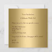 Invitation 40e anniversaire Elegant Gold Pearl Jewels Invitat (Dos)
