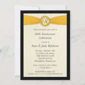 Invitation 40e anniversaire - Faux Pocket Style avec monogram (Dos)