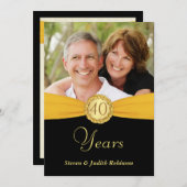 Invitation 40e anniversaire - Faux Pocket Style avec monogram (Devant / Derrière)