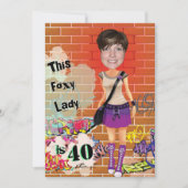 Invitation 40e Anniversaire Femme Foxy Lady 🎉 Photo personna (Devant)