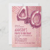Invitation 40e anniversaire Femme Rose Gold (Devant)