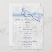 Invitation 40e anniversaire fête Damask et Faux Bow (Dos)