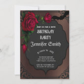 Invitation 40e anniversaire fête gothique rouge (Devant)