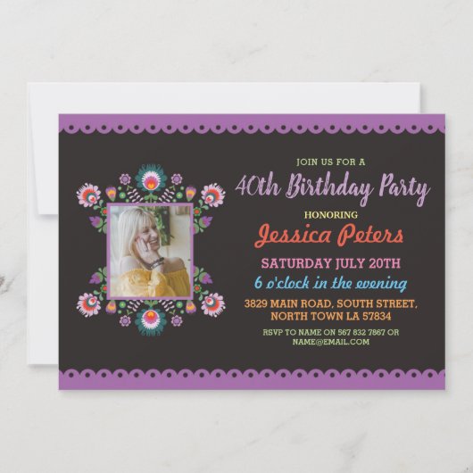 Invitation 40e anniversaire Fiesta Floral (Devant)
