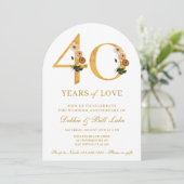 Invitation 40e anniversaire Fleur sauvage de fête 40 ans d'am (Debout devant)