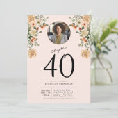 Invitation 40e anniversaire Floral Photo Party (Debout devant)