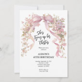 Invitation 40e anniversaire Floral Ribbon Bow (Devant)