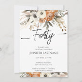 Invitation 40e anniversaire Floral Rustique d'Automne  (Devant)