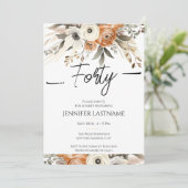 Invitation 40e anniversaire Floral Rustique d'Automne  (Debout devant)