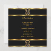 Invitation 40e anniversaire Gold Black Faux Velvet Bijou roug (Dos)