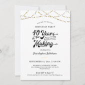 Invitation 40e anniversaire Gold String lumières (Devant)
