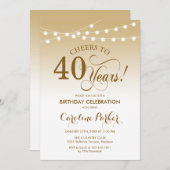 Invitation 40e anniversaire - Gold White (Devant / Derrière)