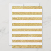 Invitation 40e anniversaire - Gold White Stripes rose Roses (Dos)