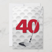 Invitation 40e anniversaire Golf Theme Party (Devant)