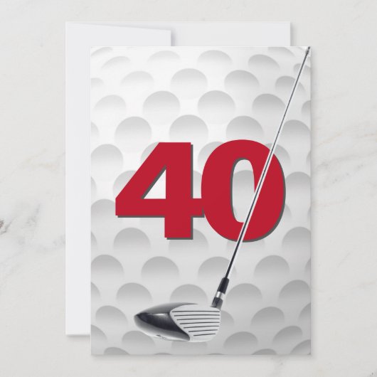 Invitation 40e anniversaire Golf Theme Party (Devant)