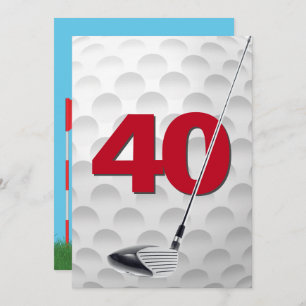 Invitation 40e anniversaire Golf Theme Party
