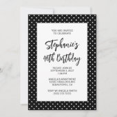 Invitation 40e anniversaire gras points minuscules noir et bl (Devant)