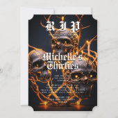 Invitation 40e anniversaire Halloween Party RIP 30 Crâne mode (Devant)