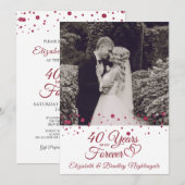 Invitation 40e Anniversaire Hearts DES ANNÉES POUR TOUJOURS P (Devant / Derrière)