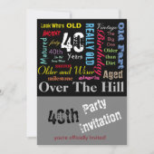 Invitation 40e anniversaire heureux en style Graffiti (Devant)