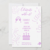 Invitation 40e anniversaire Hot Pink Confetti fête d'annivers (Dos)