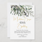 Invitation 40e anniversaire Italien Gold Olive Branch Élégant (Dos)