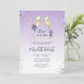 Invitation 40e anniversaire Lavender Ombre Champagne Toast Pa (Debout devant)