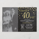 Invitation 40e anniversaire Mariage Chalkboard noir et or<br><div class="desc">40ème anniversaire de Mariage avec photo personnalisée. Invitation Noir et Or Chalkboard. Quarante Anniversaire Mariage. Chalkboard Black et Gold Parties scintillant Diamond Arrière - plan. Confetti d'or. Anniversaire adulte. Fête d'anniversaire d'une femme ou d'un homme. Pour plus de personnalisation, cliquez sur le bouton "Customiser" et utilisez notre outil de conception...</div>