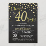 Invitation 40e anniversaire Mariage Chalkboard noir et or<br><div class="desc">40e anniversaire Mariage Chalkboard Black and Gold Invitation. Quarante Anniversaire Mariage. Chalkboard Black et Gold Parties scintillant Diamond Arrière - plan. Confetti d'or. Anniversaire adulte. Fête d'anniversaire d'une femme ou d'un homme. Pour plus de personnalisation, cliquez sur le bouton "Customiser" et utilisez notre outil de conception pour modifier ce modèle....</div>