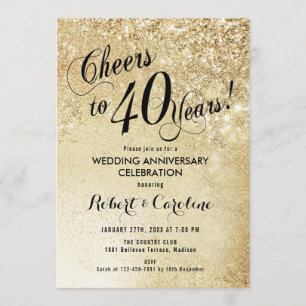 Invitation 40e anniversaire Mariage d'or