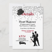 Invitation 40e anniversaire Martini Glass Red Bow Cravate (Dos)