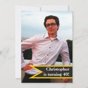 Invitation 40e anniversaire masculin moderne photo masculine 