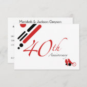 Invitation 40e anniversaire (mod birds) (Devant / Derrière)