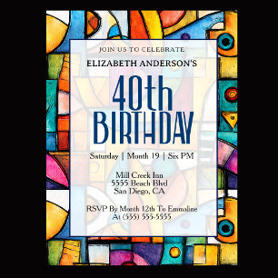 Invitation 40e anniversaire Moderne Cubiste