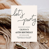Invitation 40e anniversaire Moderne Faisons la Fête