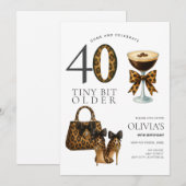 Invitation 40e anniversaire moderne, Impression de léopard à (Devant / Derrière)