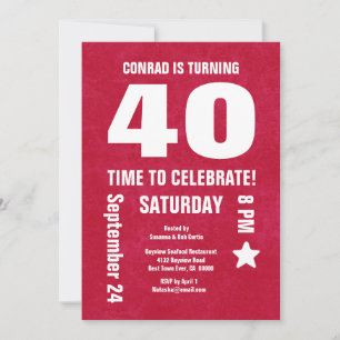 Invitation 40e anniversaire moderne ou année Chevron Retour