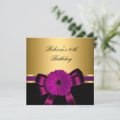 Invitation 40e anniversaire Noir Plum rose violet or (Debout devant)